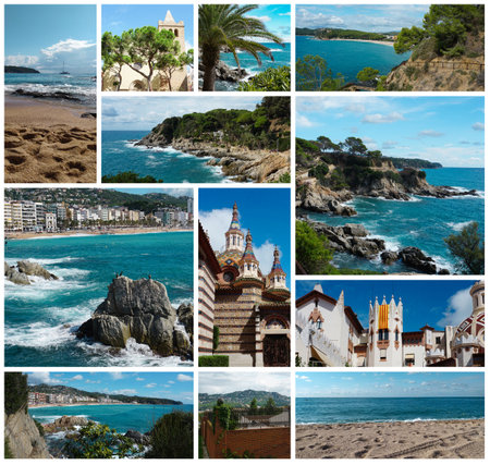 The collage from images of Lloret de mar, Spain