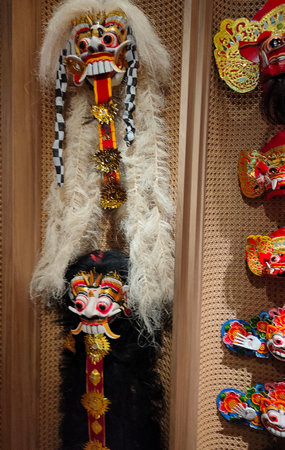 Typical souvenirs and handicrafts of Bali at the famous Ubud Market at Bali