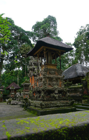 Ubud Monkey Forest - a sanctuary which is home to three Hindu temples Padangtegal, Ubud, Bali at...