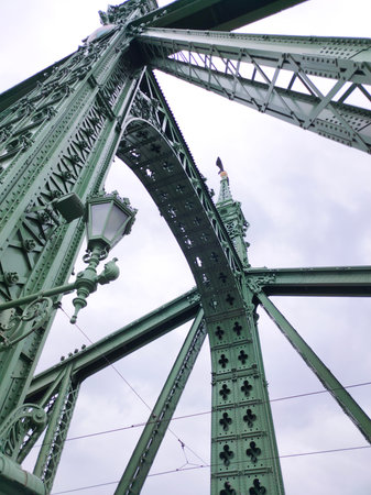 Liberty Bridge in Budapest or Szabadsag hid at day - detailの写真素材
