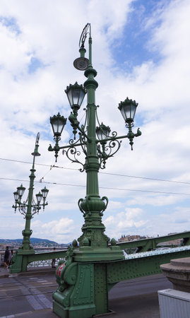 Liberty Bridge in Budapest or Szabadsag hid at day - detailの写真素材
