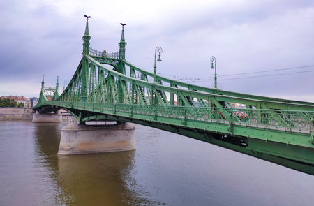 Liberty Bridge in Budapest or Szabadsag hid at dayの写真素材