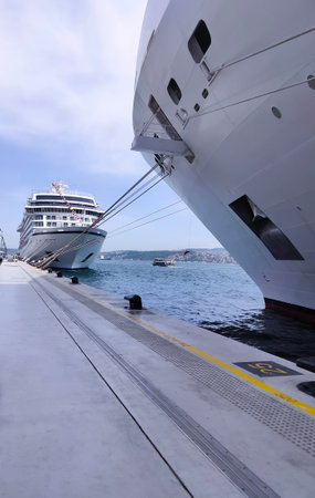 Istanbul, Turkey - Cruise in summer vacation. ships Cruise at Galataport, Istanbulの写真素材