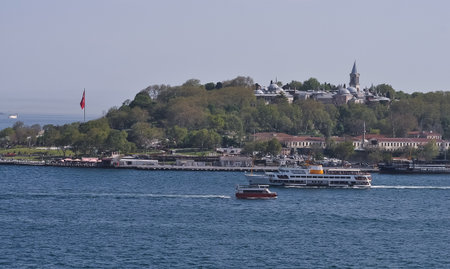 Topkapi Palace before Marmara sea, Istanbul at Turkeyの写真素材