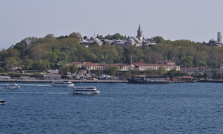 Topkapi Palace before Marmara sea, Istanbul at Turkeyの写真素材