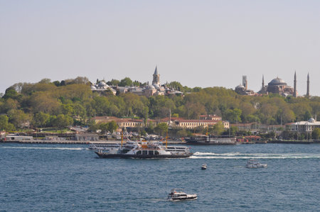 Topkapi Palace before Marmara sea, Istanbul at Turkeyの写真素材