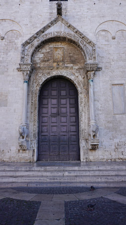 Basilica of Saint Nicolas Also Known As Basilica San Nicola de Bari At Bari Apulia Puglia Italyの写真素材