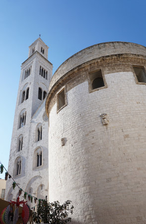 San Sabino cathedral at Bari on Italy at sunny day and blue skyの写真素材