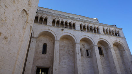 San Sabino cathedral at Bari on Italy at sunny day and blue skyの写真素材