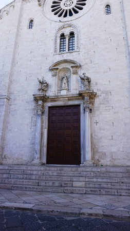 San Sabino cathedral at Bari on Italy at sunny day and blue skyの写真素材