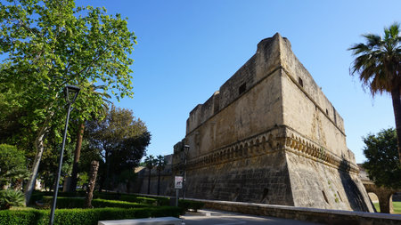 Bari Castle is a medieval castle located in southern Italy. Italian: Castello di Bari. Swabian castle. Medieval architecture of the capital of Apuliaの写真素材