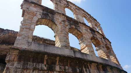 Roman Arena in Piazza Bra, Verona at Italy.の写真素材