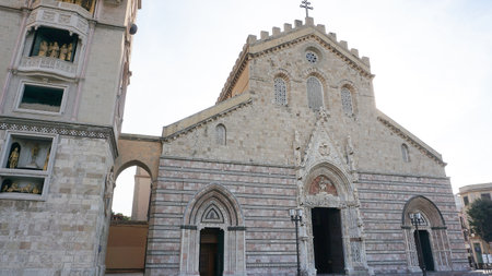 Messina Cathedral or Duomo di Messina or Basilica Cathedrale is a roman catholic cathedral located in Messina city, Sicily island in Italyの写真素材