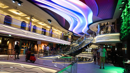 Marseille, France - September 26, 2025 : World Galleria of the cruise ship MSC World Europa, a ship of company MSC Cruises.のeditorial素材