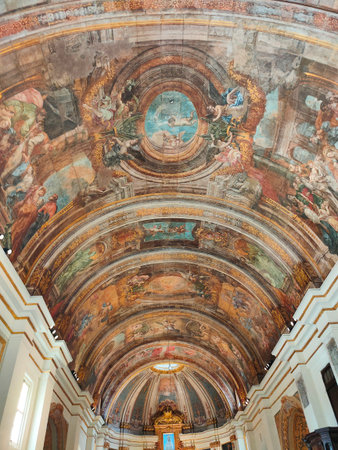 Valletta, Malta - September 24, 2025: The Church of Our Lady of Victory altar and ceiling interior at Valletta, Malta September 24, 2025のeditorial素材