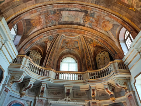 Valletta, Malta - September 24, 2025: The Church of Our Lady of Victory altar and ceiling interior at Valletta, Malta September 24, 2025のeditorial素材