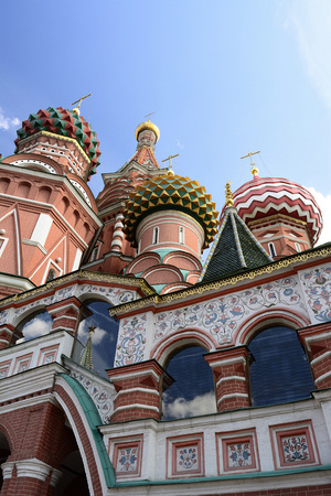 St. Basil\'s Cathedral on red square in Moscow Kremlinの写真素材