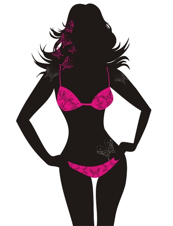 Vector illustration of a woman in bikiniのイラスト素材