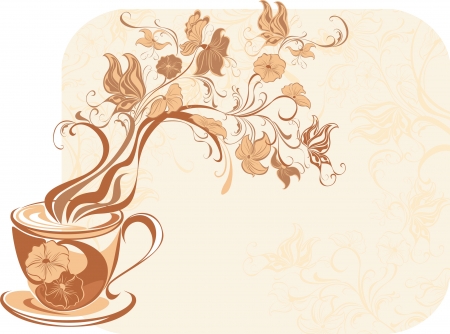 Floral tea with fragrant flower steamのイラスト素材