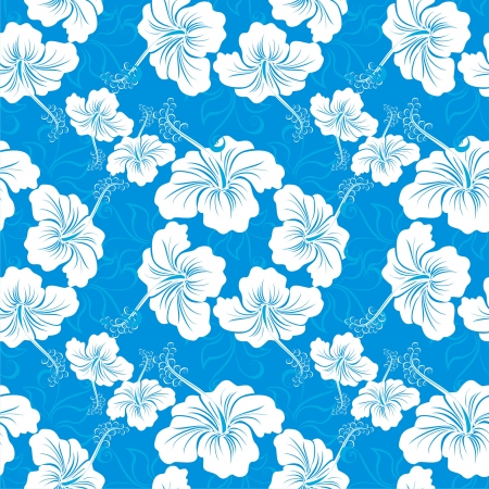 Seamless background with hibiscus flower  Hawaiian patternsのイラスト素材
