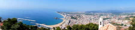Panorama landscape of Blanes in summertime. Costa Brava, Spainの写真素材
