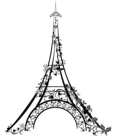 Eiffel Tower, Paris, Franceのイラスト素材