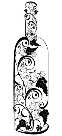 Stylized wine bottleのイラスト素材