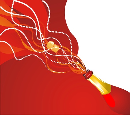Greeting card with champagne explosionのイラスト素材