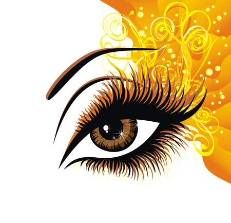Beautiful female brown eyeのイラスト素材