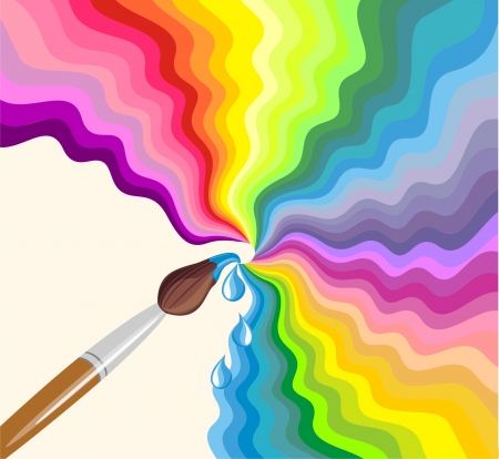 Rainbow brush. Abstract colorful backgroundのイラスト素材