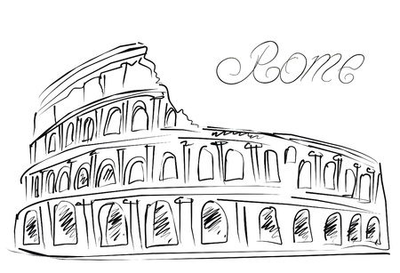 Colosseum in Rome, Italy  Vector sketch のイラスト素材