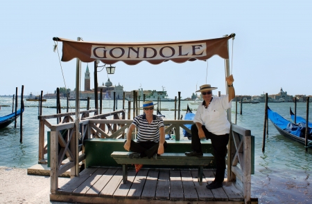 Gondolier in Venice, Italy  のeditorial素材