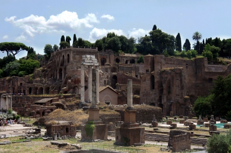 View of Imperial Forum in Rome  Ancient ruins of Rome,Italy の写真素材