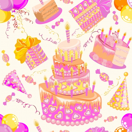 Happy birthday seamless background pattern  のイラスト素材