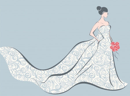 Bride in wedding dressのイラスト素材