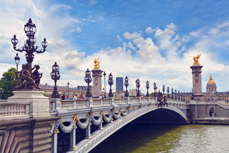 Alexandre III bridge in Paris, Franceのeditorial素材