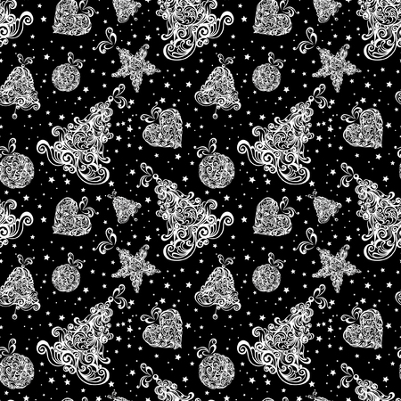 Christmas seamless retro pattern. Vector illustration.のイラスト素材