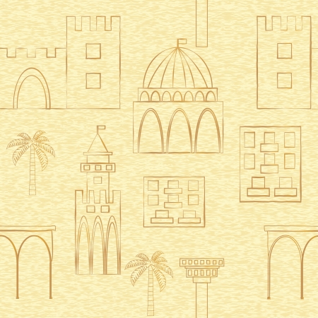 seamless backgroung with buildingsのイラスト素材