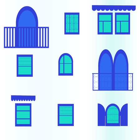 seamless background with blue windowsのイラスト素材