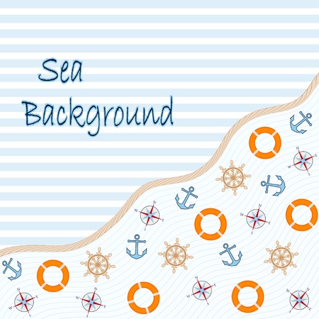 sea and nautical background cardのイラスト素材