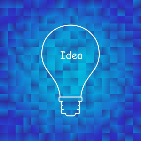 lightbulb icon symbol on blue background. the template represents idea generation,  creatityのイラスト素材