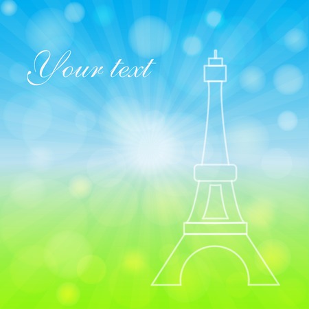 Spring background with Eifel Tower. Bokeh and light  effect. のイラスト素材