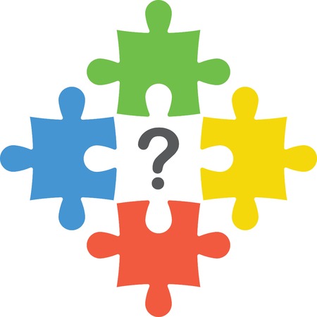 Puzzles with  question markのイラスト素材