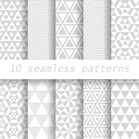 10 gray  vector seamless patterns. Endless texture can be used for wallpaper, pattern fills, web page background,のイラスト素材