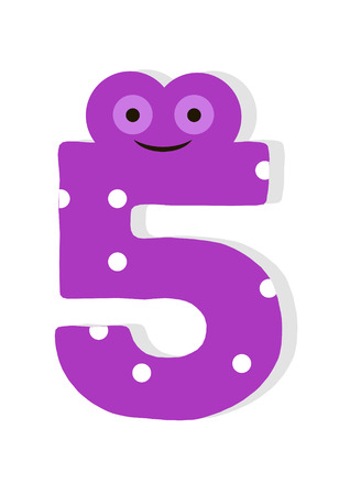 the number in fun in the style of children. It is 5. Vector illustrationのイラスト素材