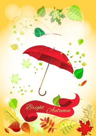 Autumn leaves background, can be use as banner or poster. Vector illustration. Design elements.のイラスト素材