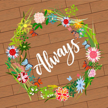 The flowers background is. Vector illustration summer or spring themes. Set of colour plantsのイラスト素材