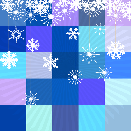 Winter background with figure skates and snowflakes. Can be use as banner or poster.Vector illustration.のイラスト素材