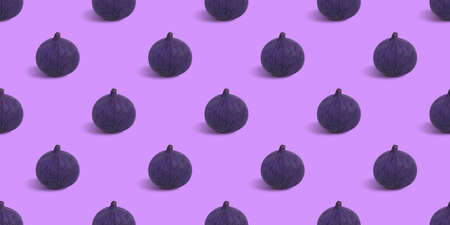 Figs seamless pattern on a purple background. Fruit texture for the design. Abstract summer background.の写真素材