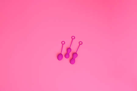 kegel trainer. Latex vaginal vibrator for training the pelvic floor muscles with an antenna. The device for imbuilding. Women Health. High quality . Copy space.の写真素材